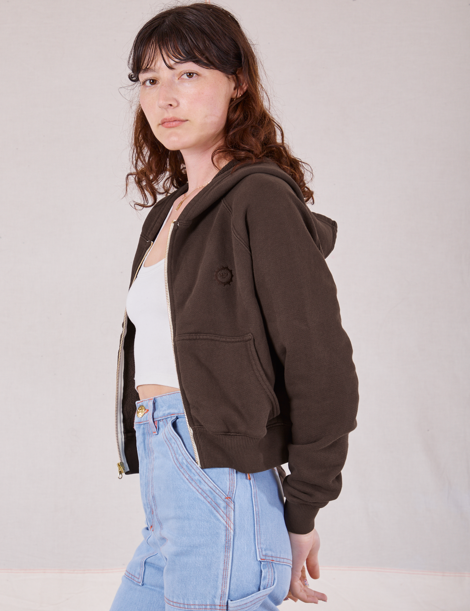 Cropped Zip Hoodie - Espresso Brown *FINAL SALE* – BIG BUD PRESS Cropped Zip Hoodie - Espresso Brown *FINAL SALE* – BIG BUD PRESS