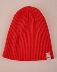 Ribbed Beanie in Mustang Red