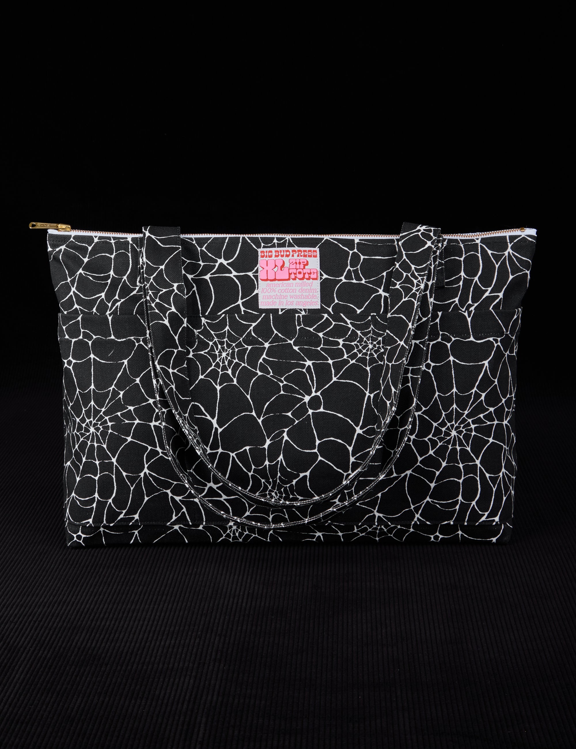 Spider Webs Printed XL Zip Tote