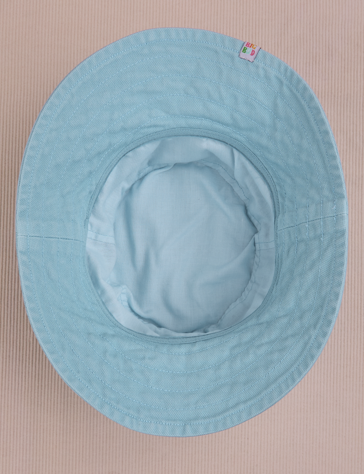 Wide Brim Denim Bucket Hat in Baby Blue exterior view