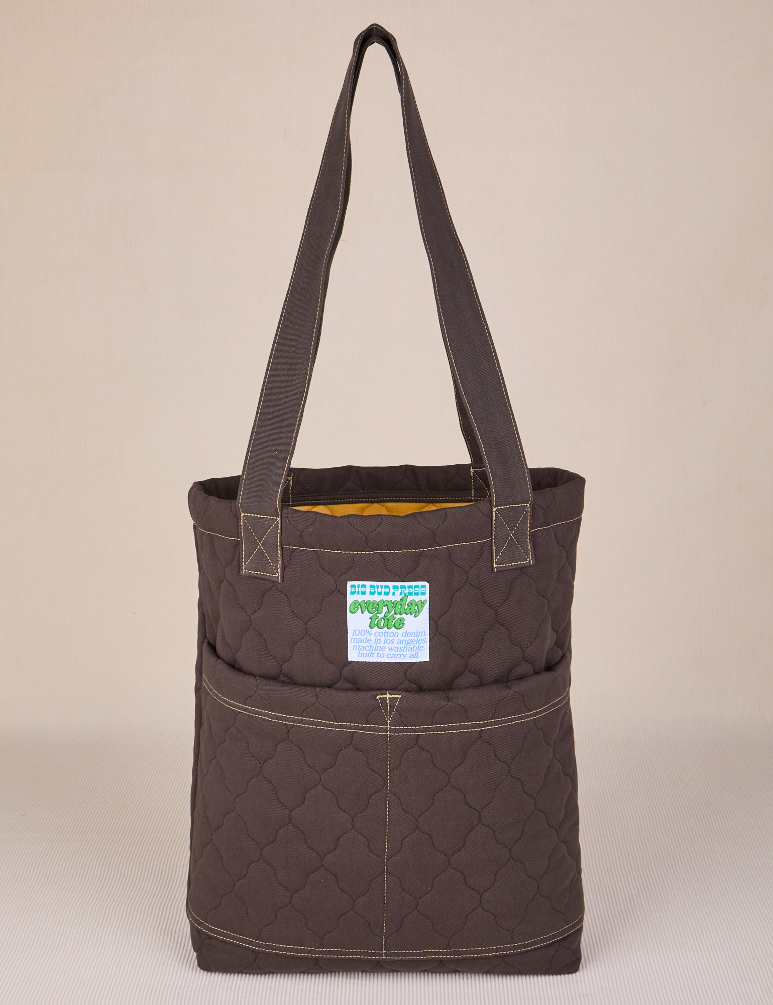 Quilted Everyday Tote in Espresso Brown