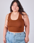 Cropped Tank Top in Burnt Terracotta  on Ashley