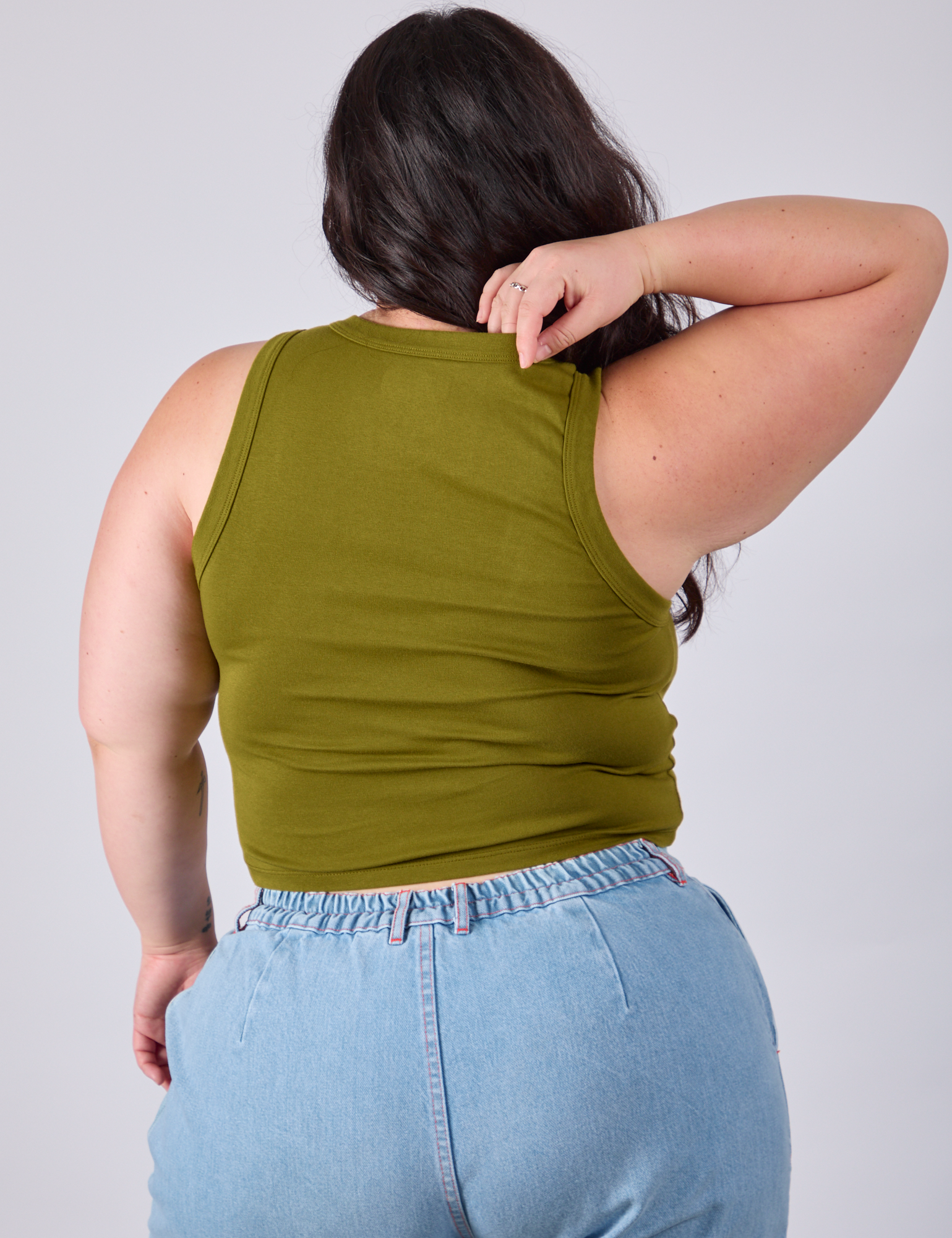 Cropped Tank Top - Olive Green – BIG BUD PRESS