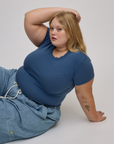 Baby Tee in French Blue worn by Juliet