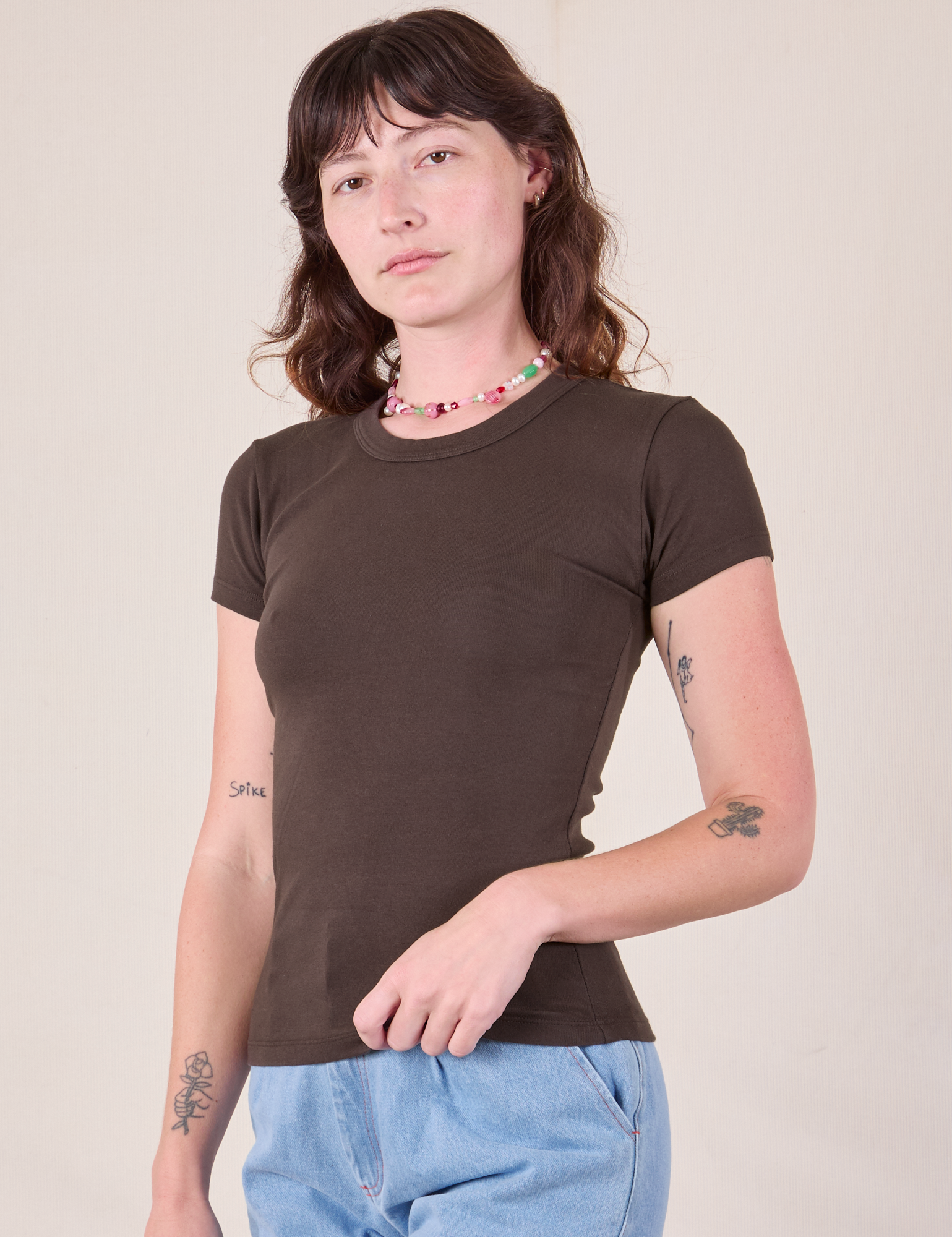 Baby Tee in Espresso Brown on Alex