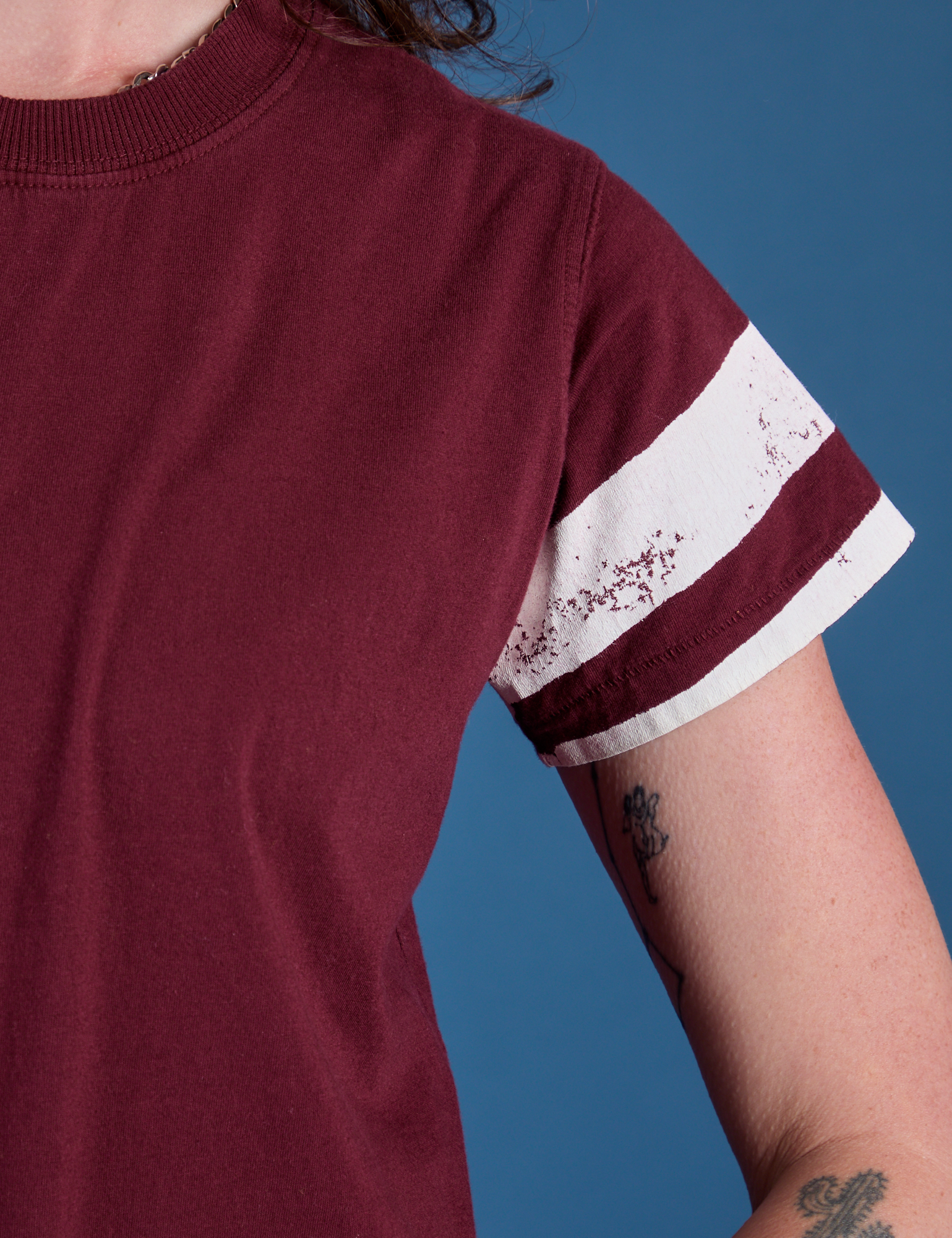 Painted Vintage Tee - Red Wine