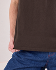 Burly Tee in Espresso Brown bottom hem close up