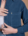 Cropped Corduroy Overshirt - French Blue