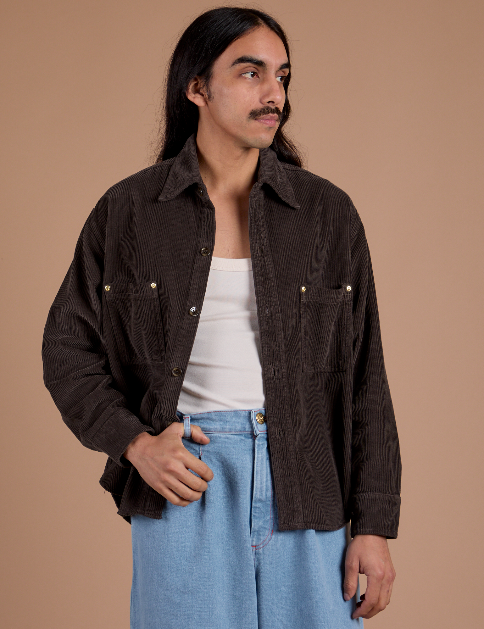 Cropped Corduroy Overshirt - Espresso Brown *FINAL SALE* – BIG BUD