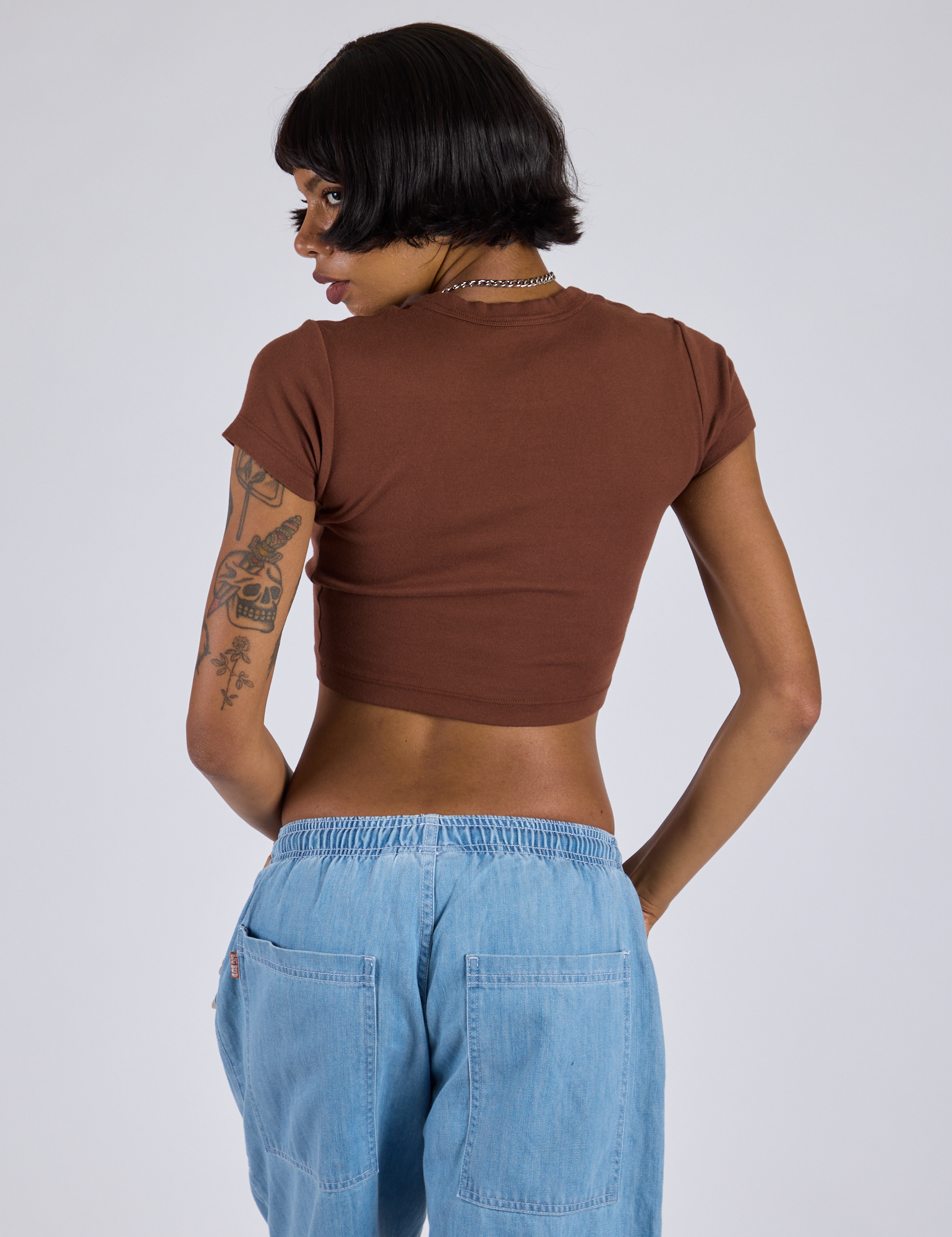 Cropped Baby Tee - Fudgesicle Brown