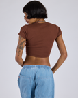 Cropped Baby Tee - Fudgesicle Brown