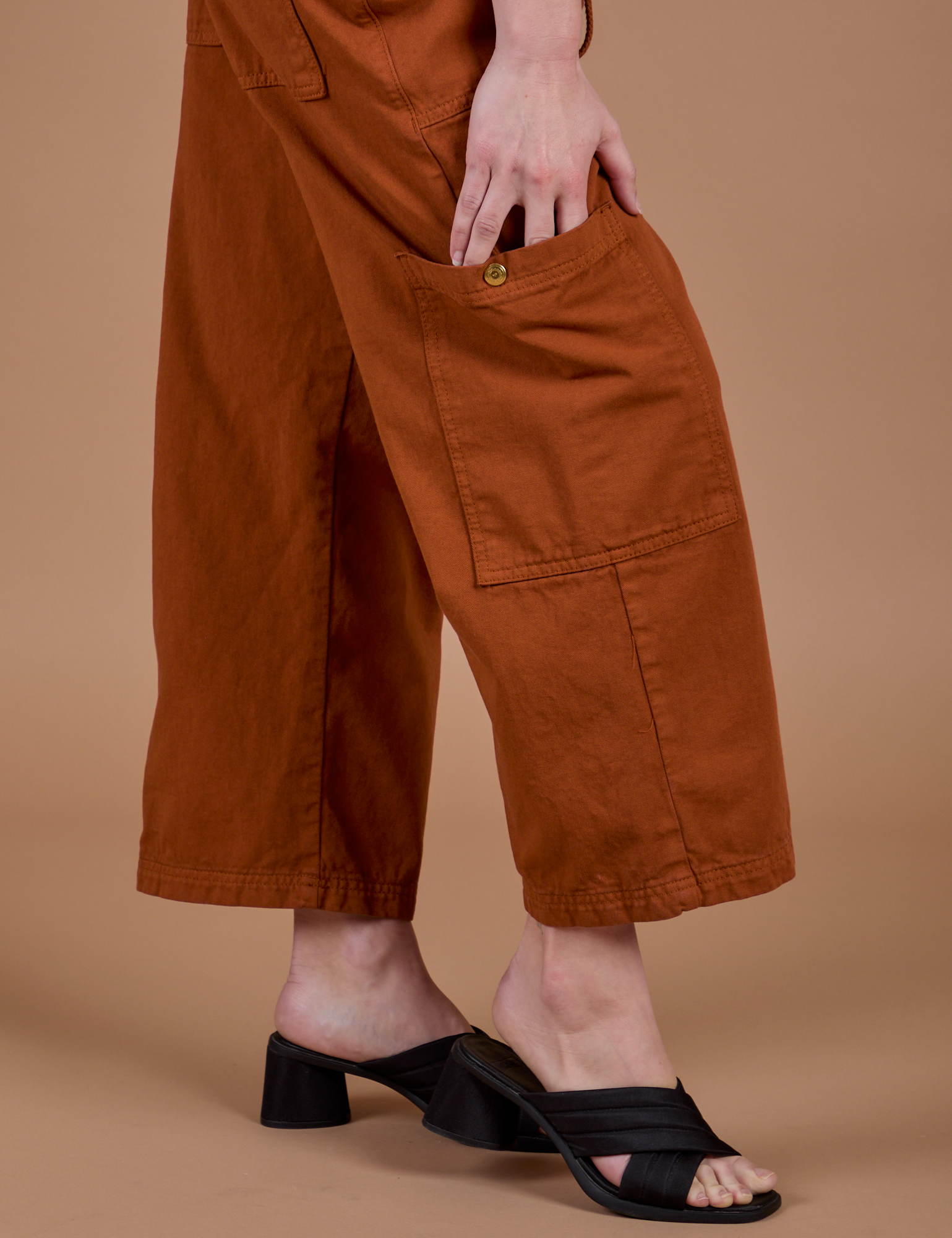 Drop Pocket Cargo Pants - Burnt Terracotta