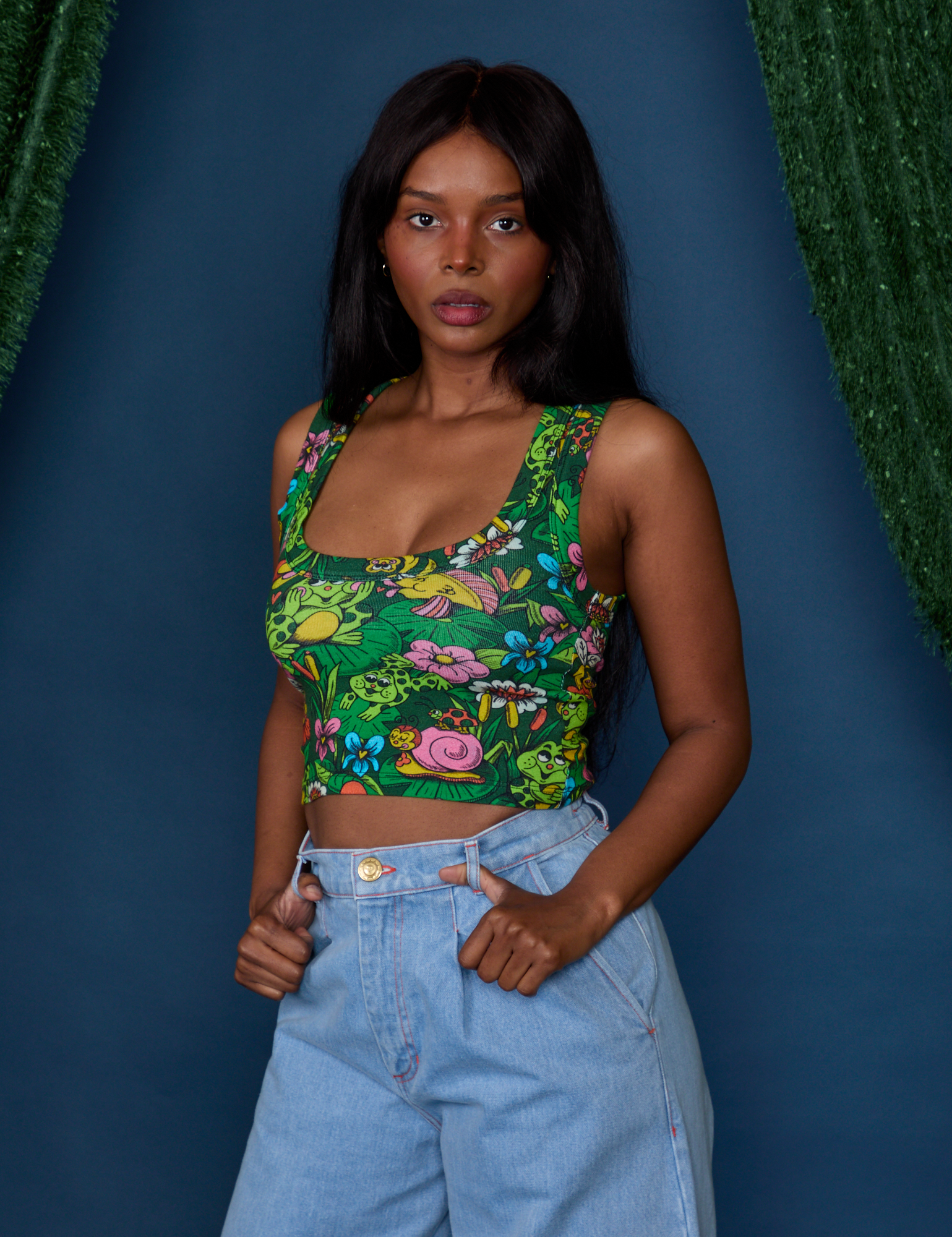 Cropped Tank Top - Pond Party