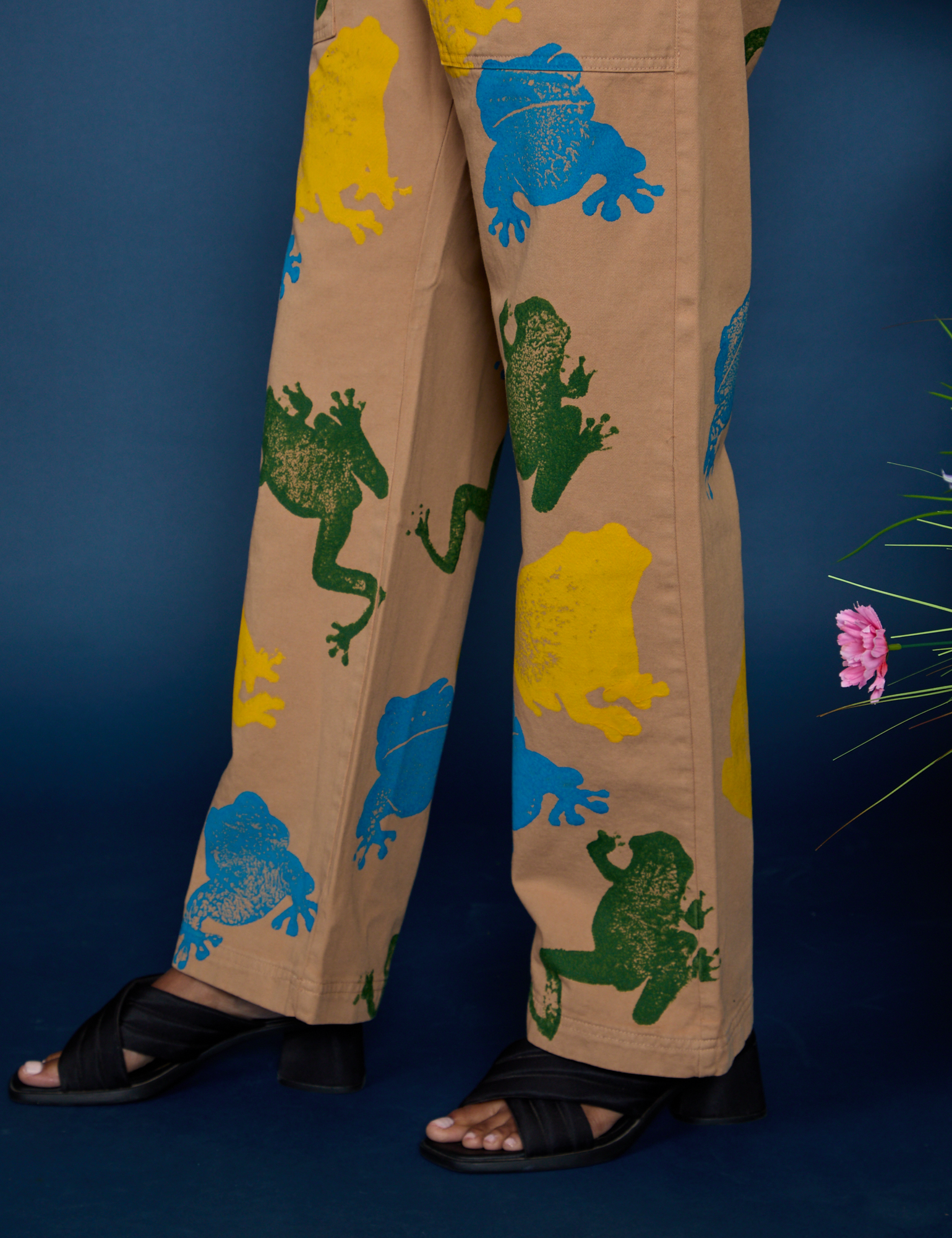 Paintstamped Work Pants - Froggy