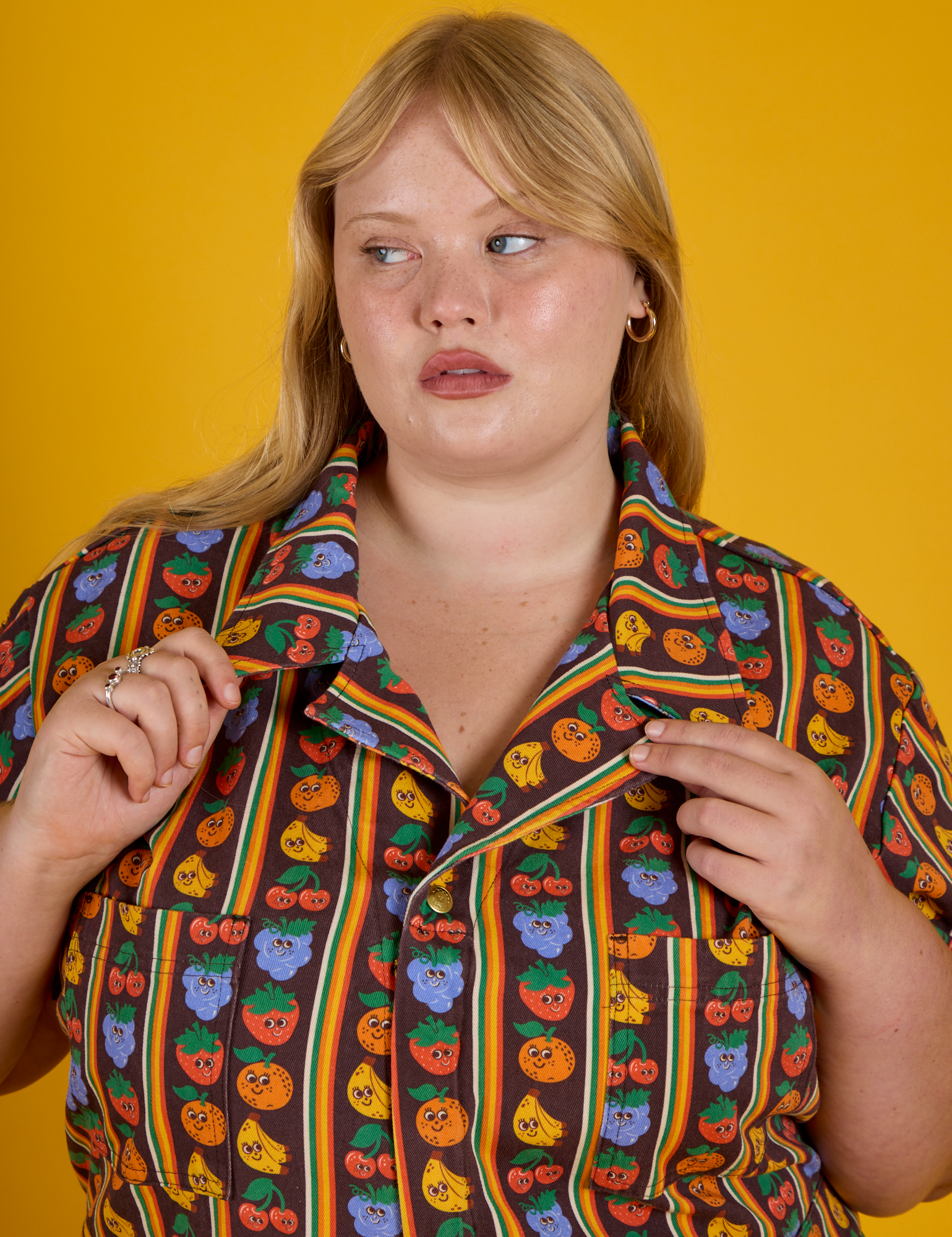 Short Sleeve Jumpsuit - Fruit Fantasy