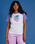 Kandia is wearing Produce Raglan Tee in Grape