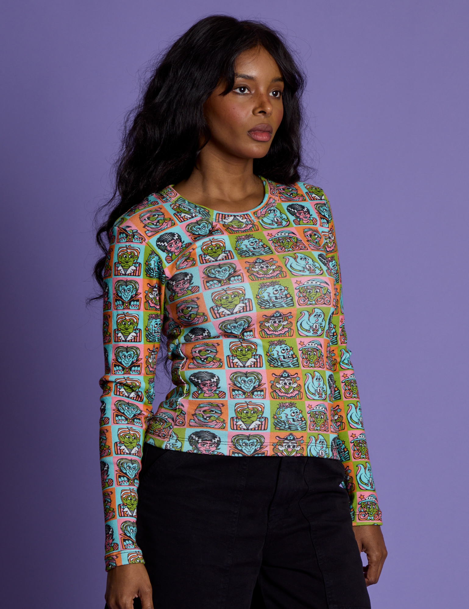 *PRE-ORDER* Long Sleeve Baby Tee - Halloween Icons