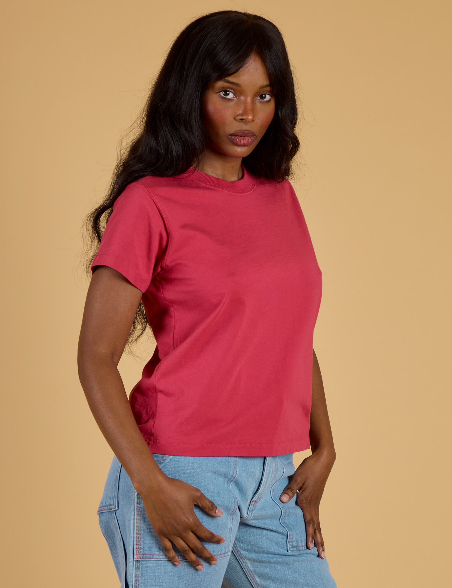 The Organic Vintage Tee - Hot Pink