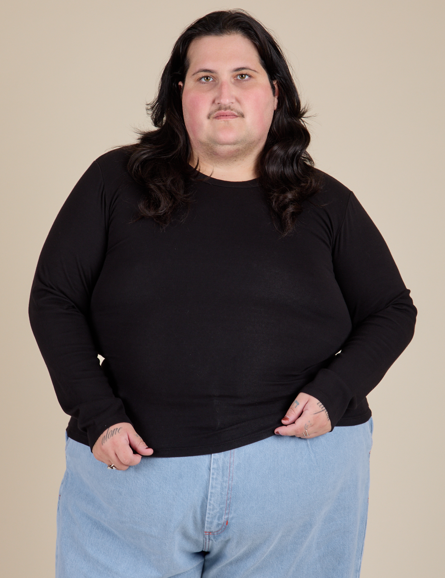 Long Sleeve Baby Tee - Basic Black