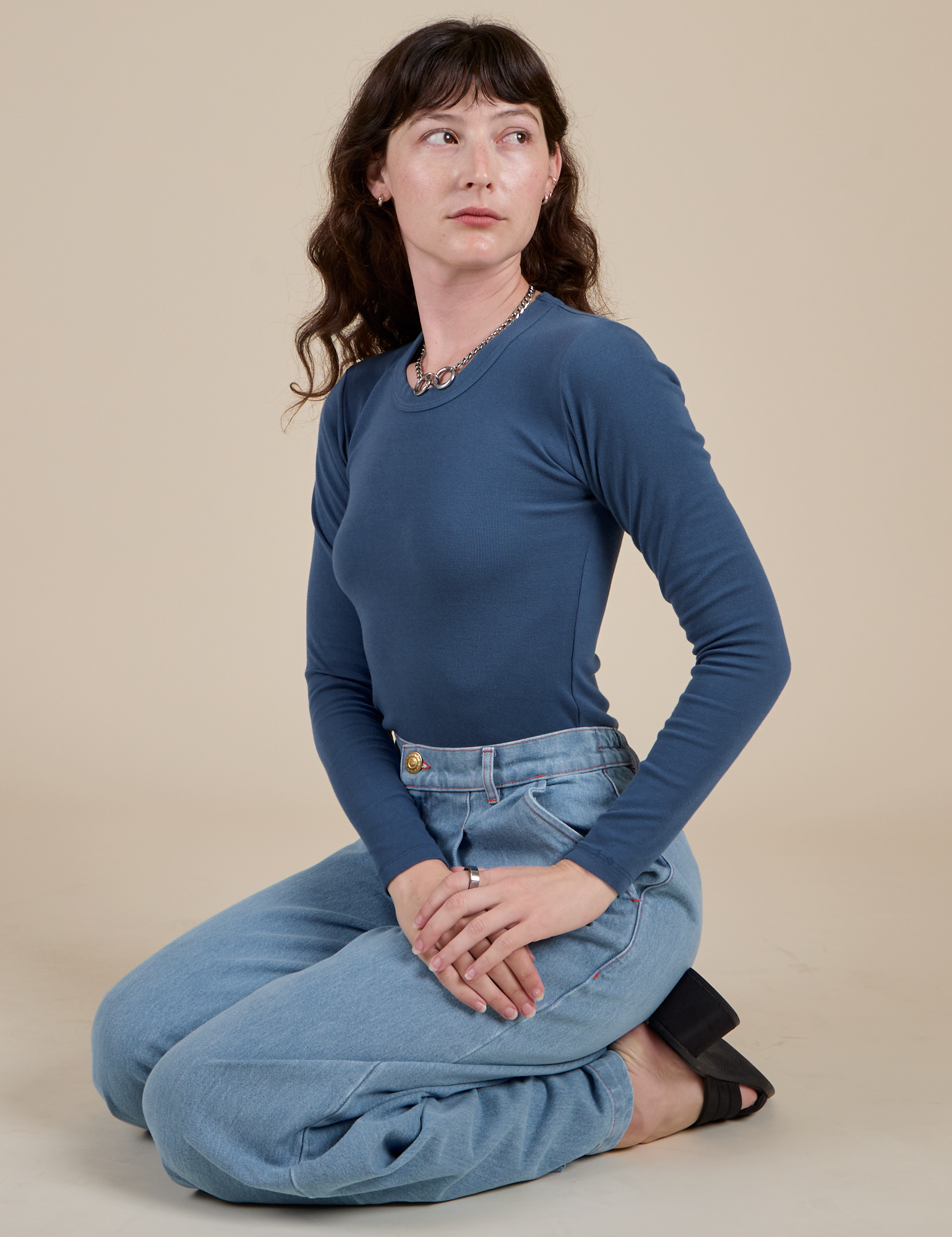 Long Sleeve Baby Tee - French Blue