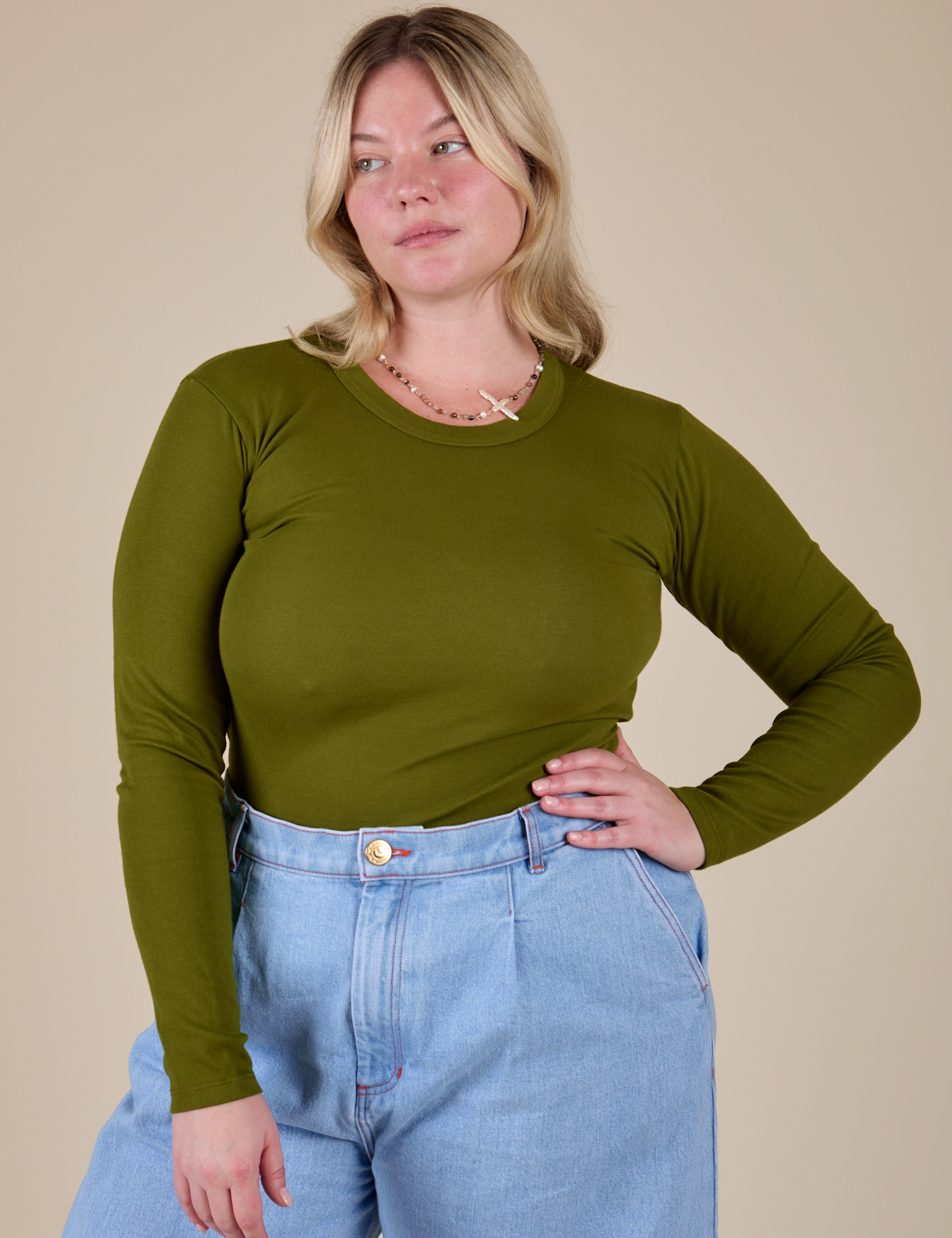 Long Sleeve Baby Tee - Summer Olive