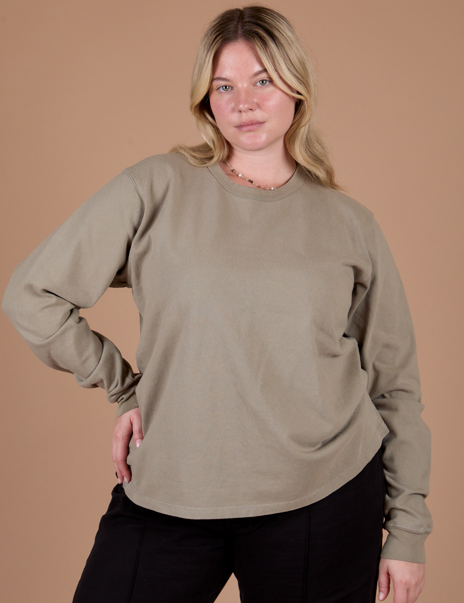 Long Sleeve Burly Tee - Khaki Grey