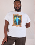 Elijah is 6'4" and wearing 2XL Masters Organic Tee in Blue Boy