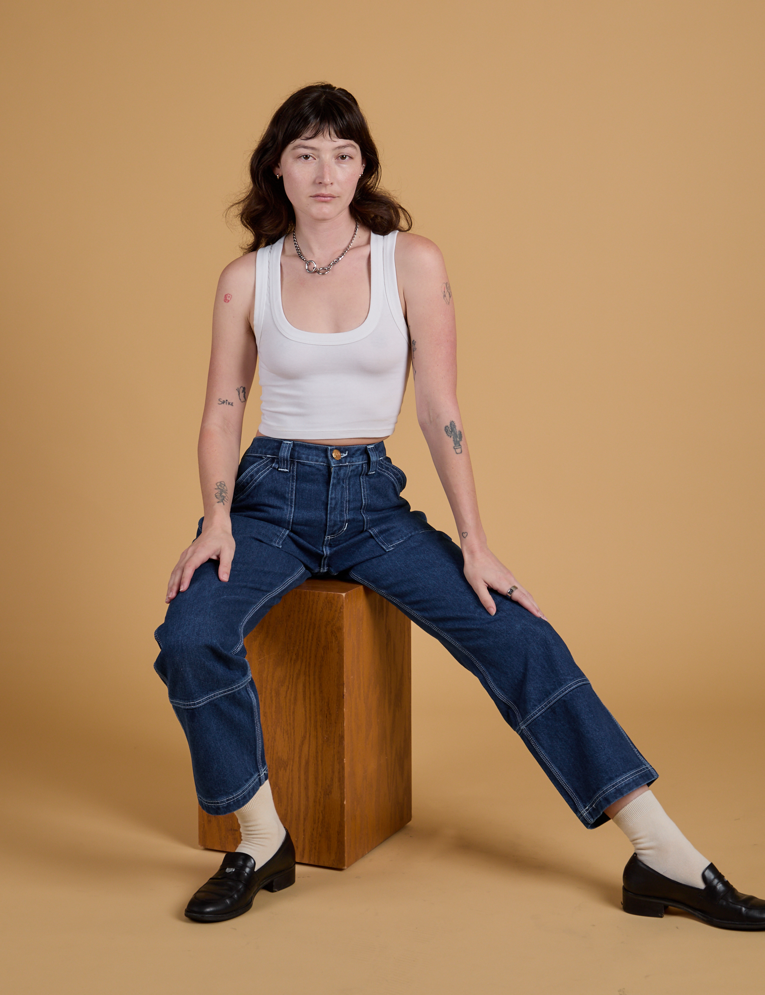 Mid-Rise Carpenter Jeans - Dark Wash