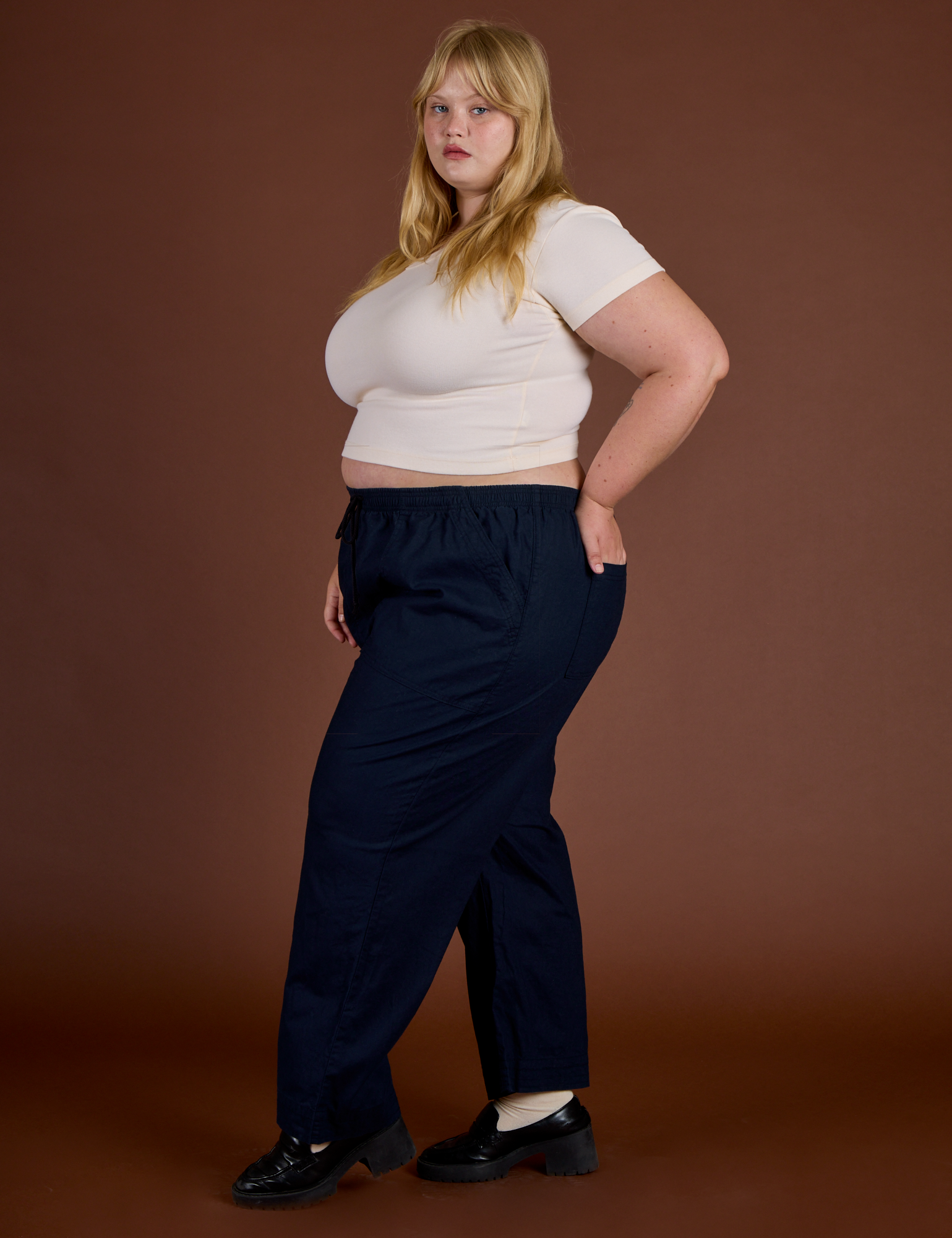 TRY-A-STYLE TUESDAY - Linen Action Pants - Navy Blue *FINAL SALE*