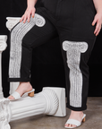 Column Work Pants in Basic Black pant leg close up on Ashley