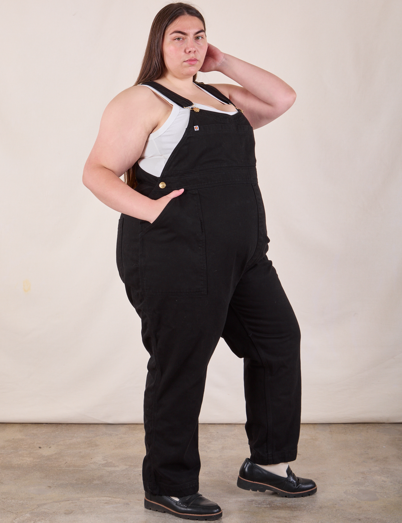 Original Overalls in Mono Black side view on Marielena