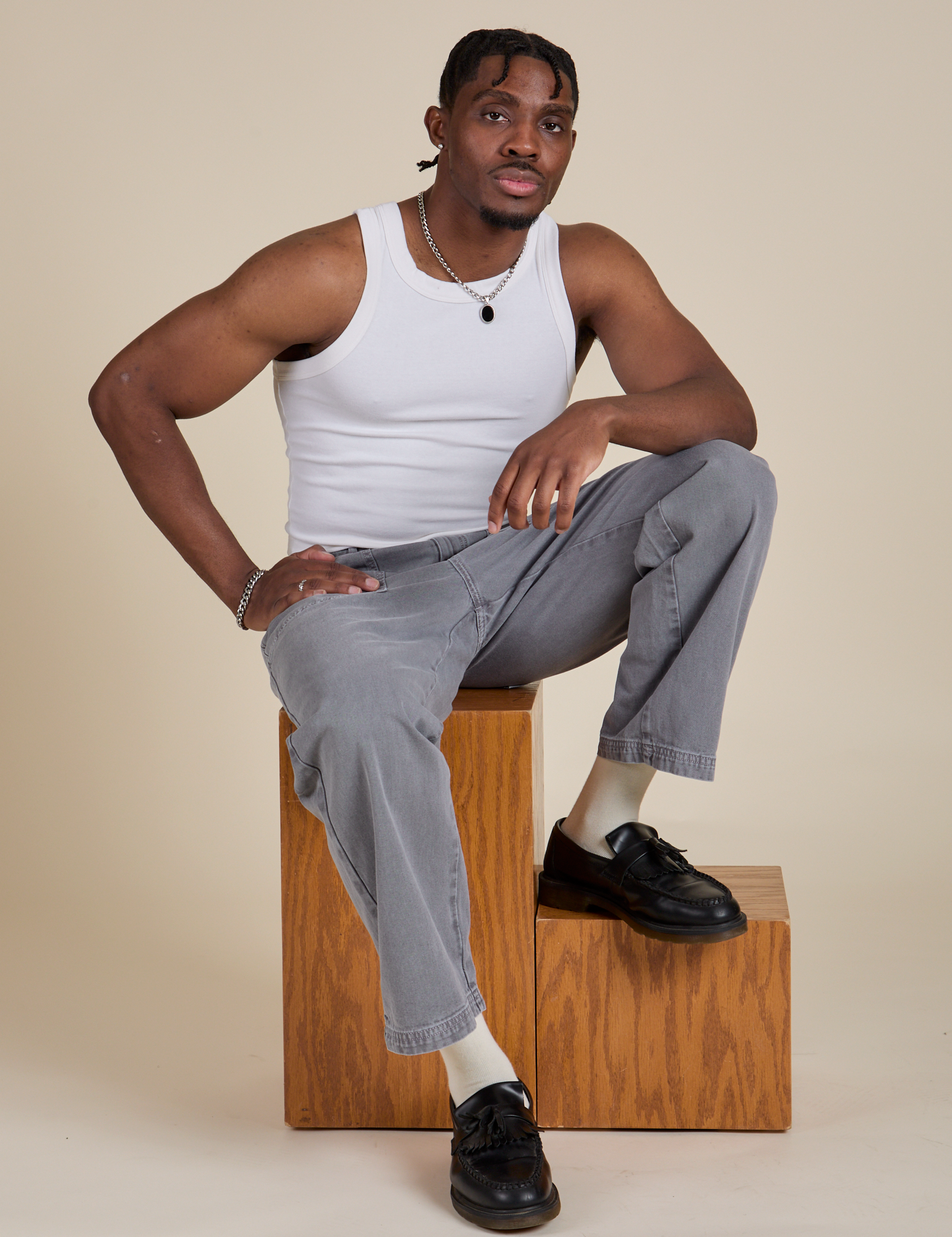 Racerback Tank - Vintage Tee White