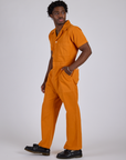 Short Sleeve Jumpsuit - Creamsicle Orange