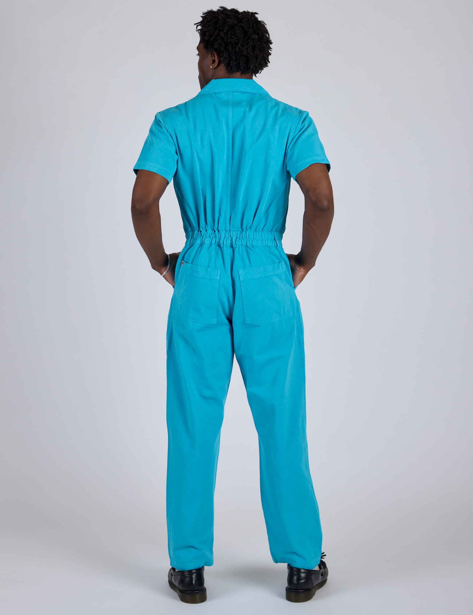 Short Sleeve Jumpsuit - Hawaiian Blue