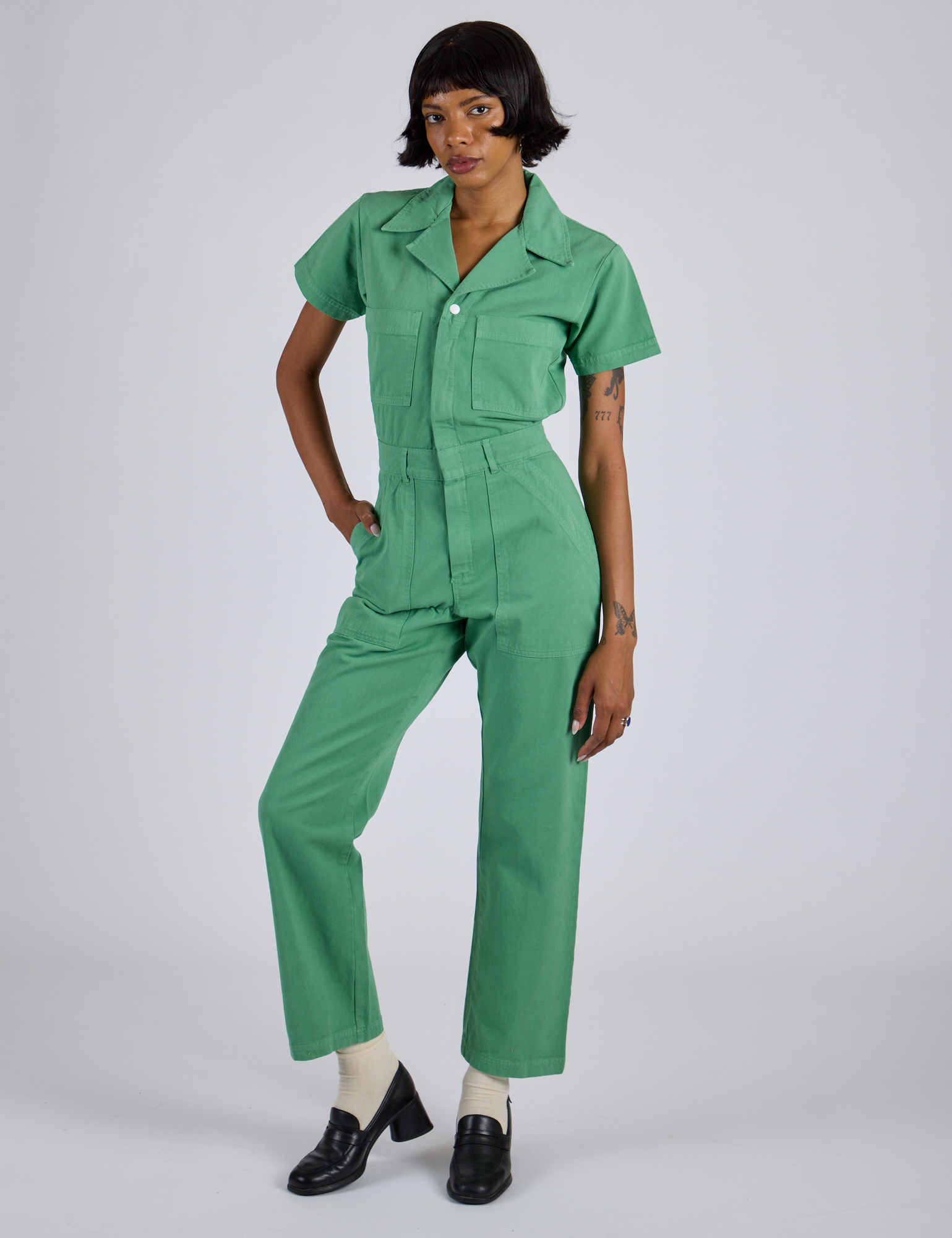 Short Sleeve Jumpsuit - Seafoam Green – BIG BUD PRESS