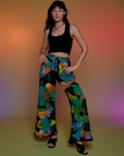 Tie Dyed Wide Leg Sweat Pants and black Cropped Tank on Alex