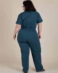 Short Sleeve Jumpsuit in Lagoon back view on Ashley