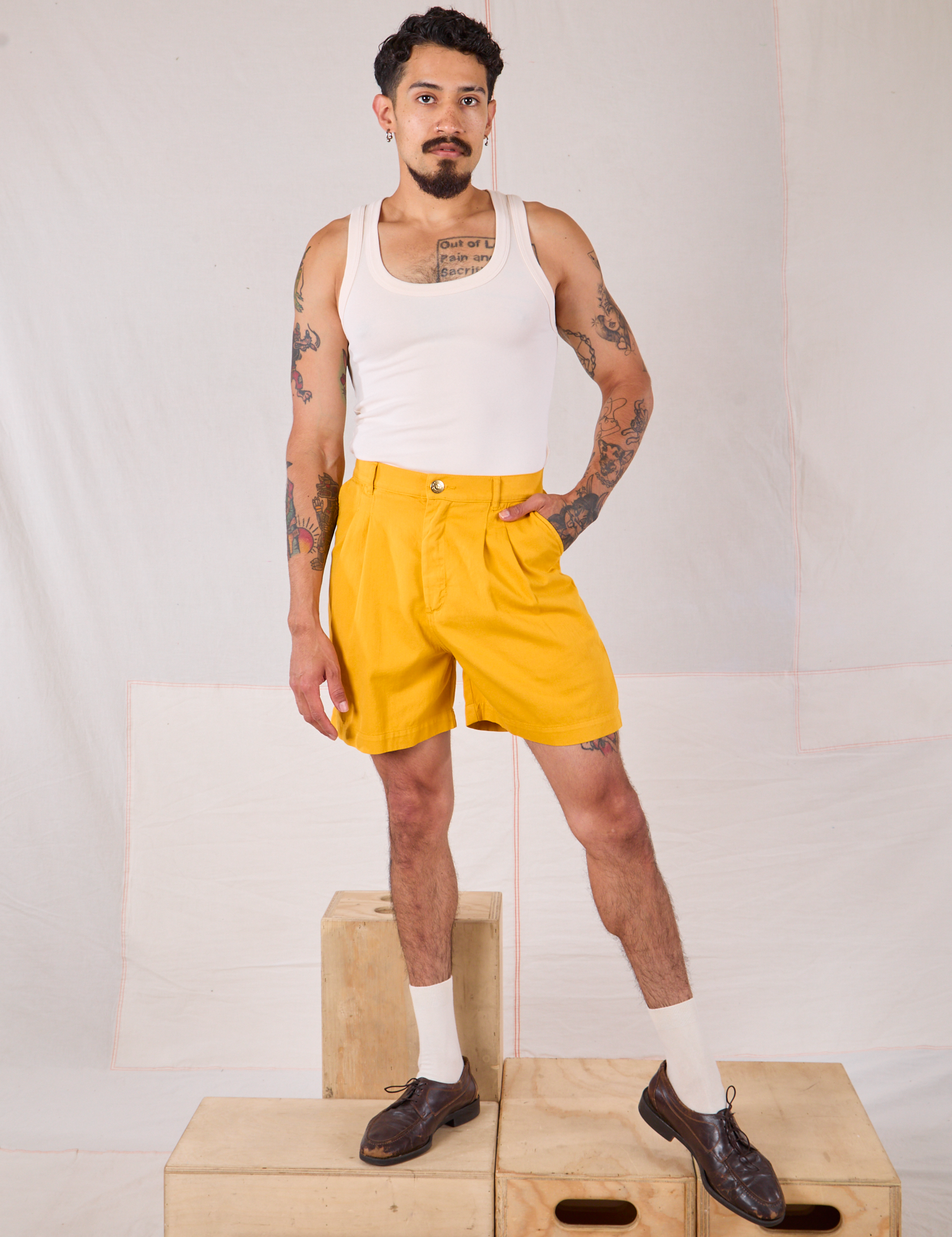 Trouser Shorts - Mustard Yellow