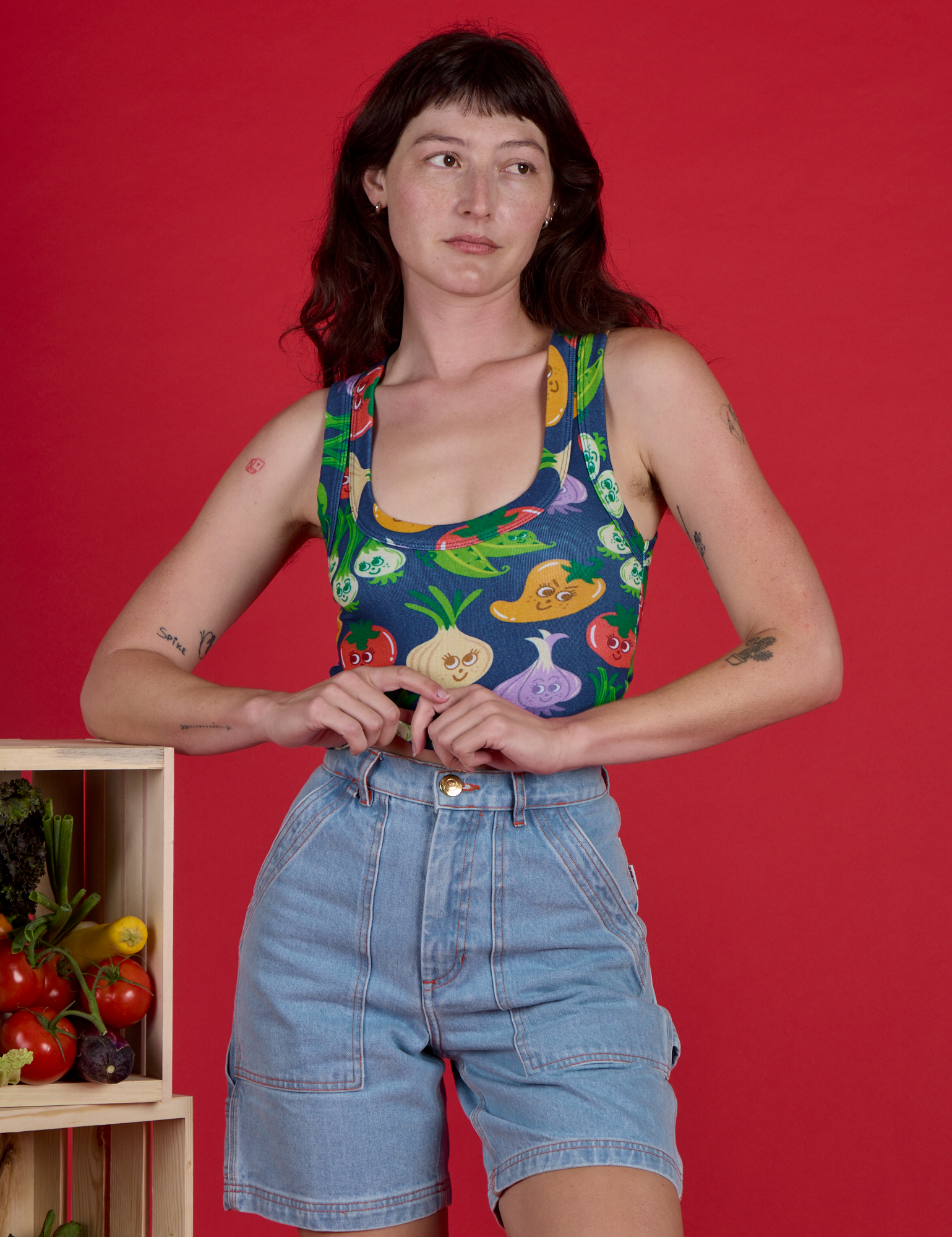 Cropped Tank - Veggie Village