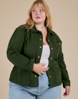 Denim Work Jacket in Evergreen on Juliet