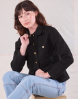 Denim Work Jacket in Basic Black on Alex