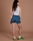 Classic Work Shorts in French Blue back view on Alex