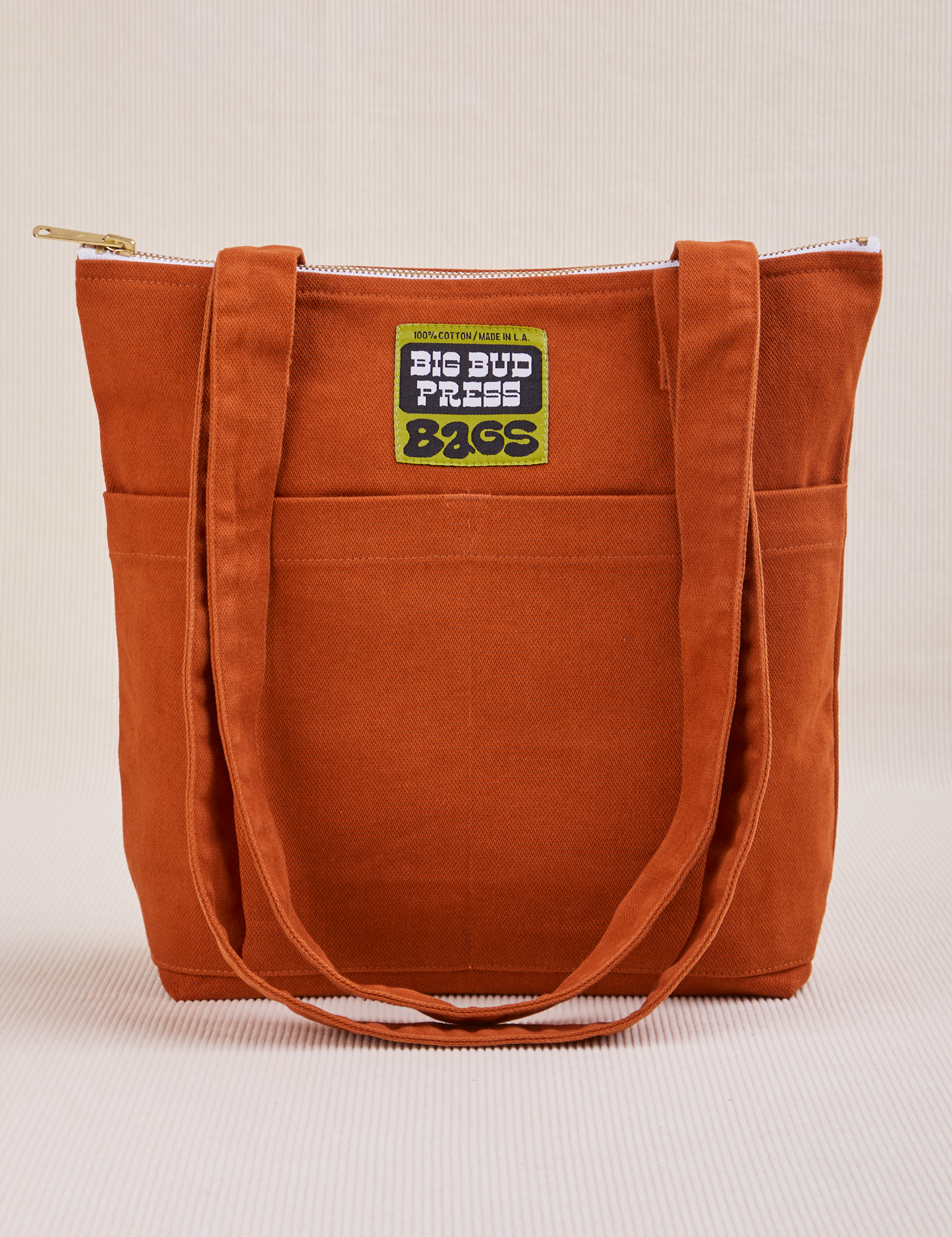 Over-Shoulder Zip Mini Tote in Burnt Terracotta