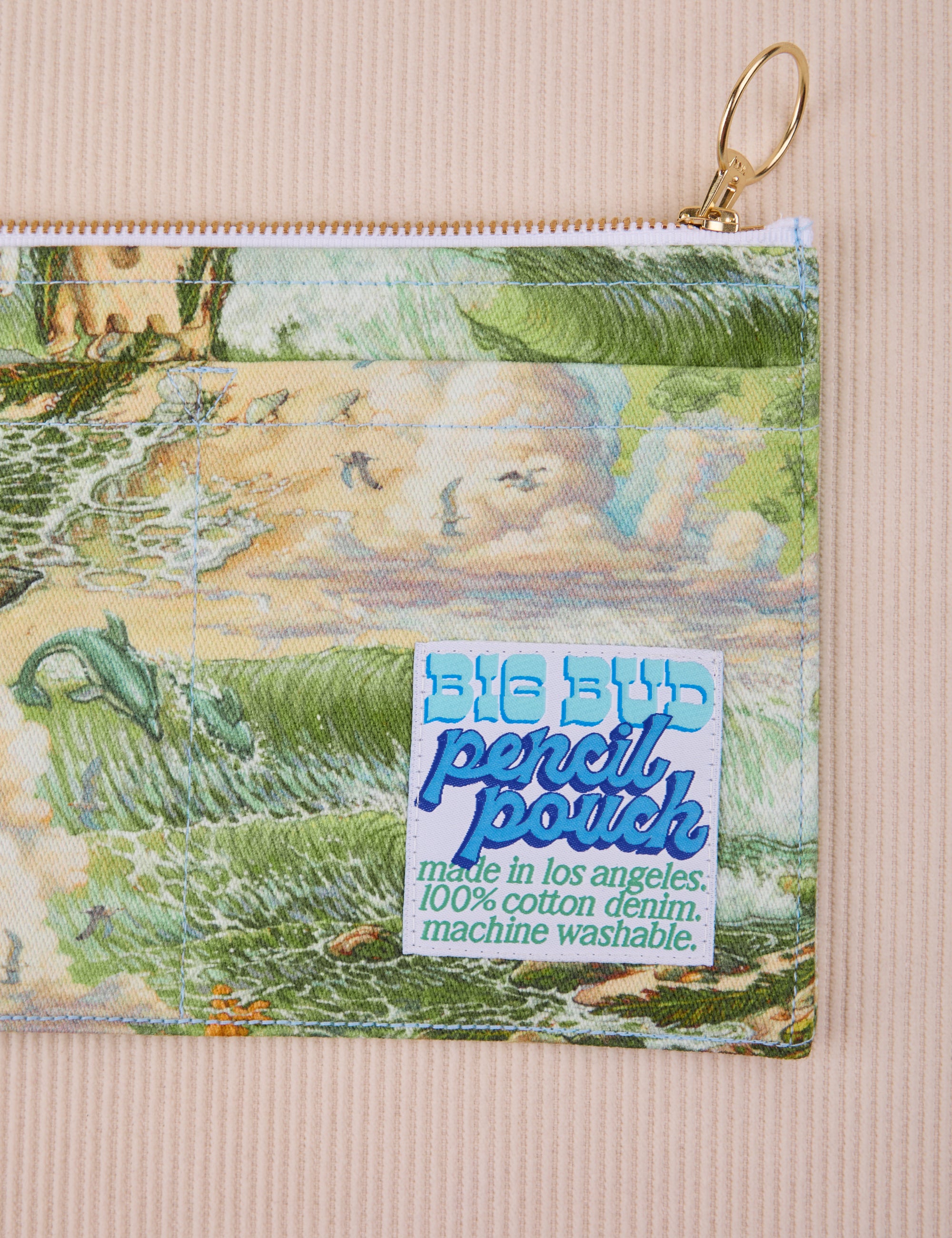 Ocean and Sky Printed Pencil Pouch close up