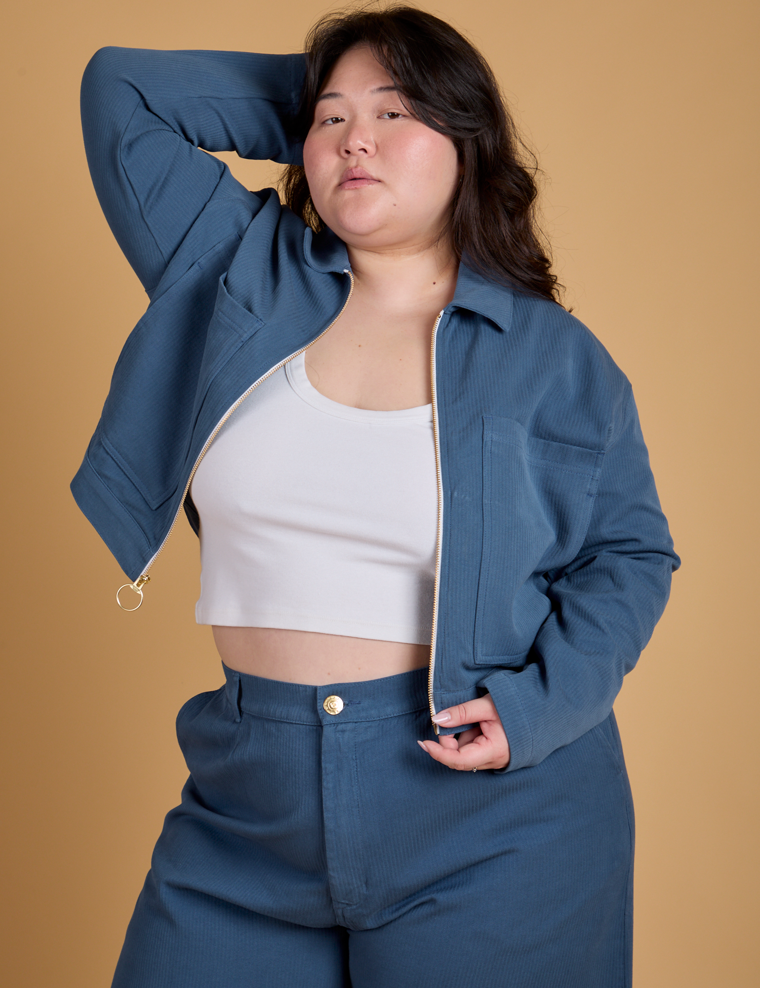 Heritage Mechanic Jacket in French Blue on Ashley