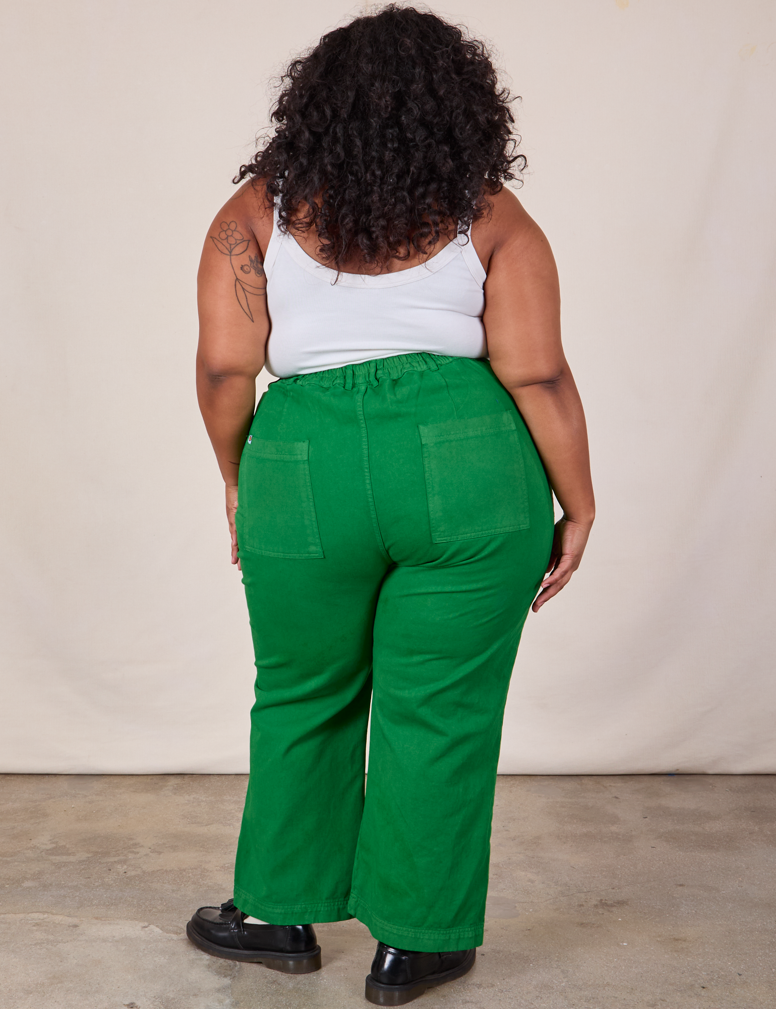 Back view of Western Pants in Forest Green on Morgan