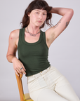 Tank Top in Swamp Green worn by Alex
