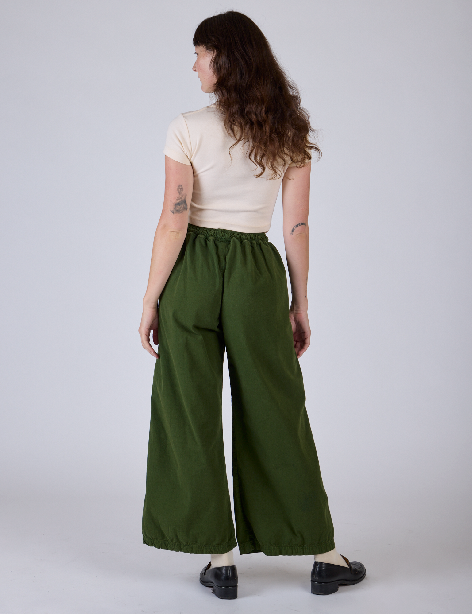 Pleated Pull-On Pants - Evergreen