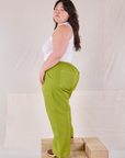 Action Pants in Gross Green side view on Ashley