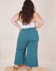 Back view of Petite Bell Bottoms in Marine Blue on Ashley